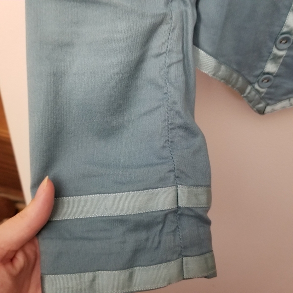 Marc Jacobs Size 4 US Blue Cropped Grosgrain Ribbon Button Blazer Jacket - Picture 6 of 8